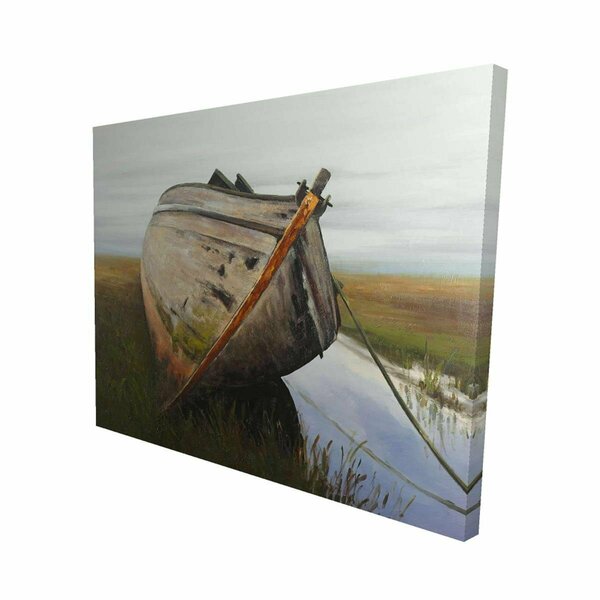 Fondo 16 x 20 in. Old Abandoned Boat In A Swamp-Print on Canvas FO2798469